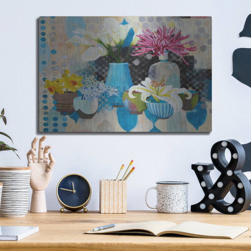 Collection «Blue» par Jennifer Rasmusson, art mural en métal, 36 po x 24 po, H 12 po x l 16 po