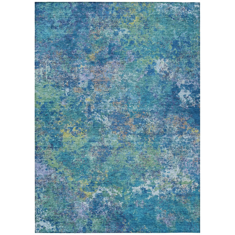 Machine Washable Indoor/Outdoor Labon ACN2166 Abstract Rug, Rectangle 10' x 14'