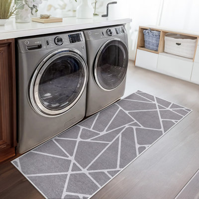 Tapis de couloir antidérapant et lavable - Tapis de lessive 20 x 59 pouces 70% coton