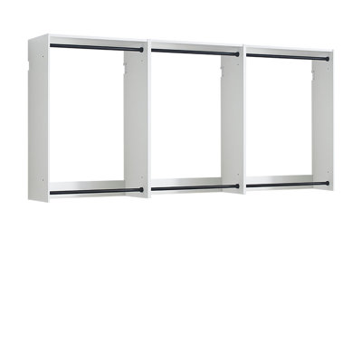 White Wall Mounted Wood Closet System