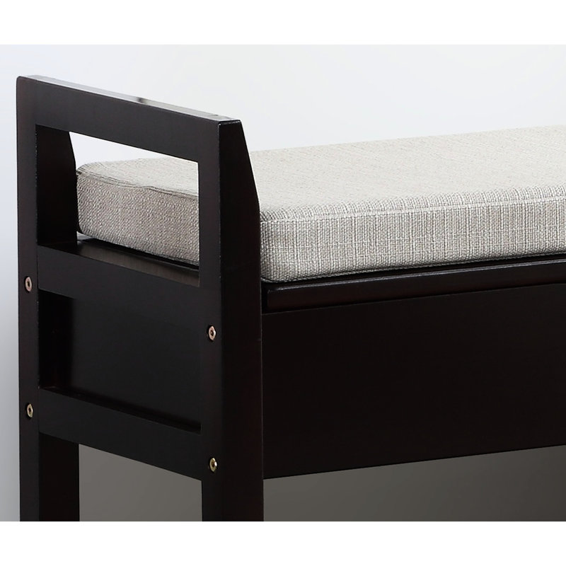 Banc à chaussures avec compartiment de rangement rembourré beige