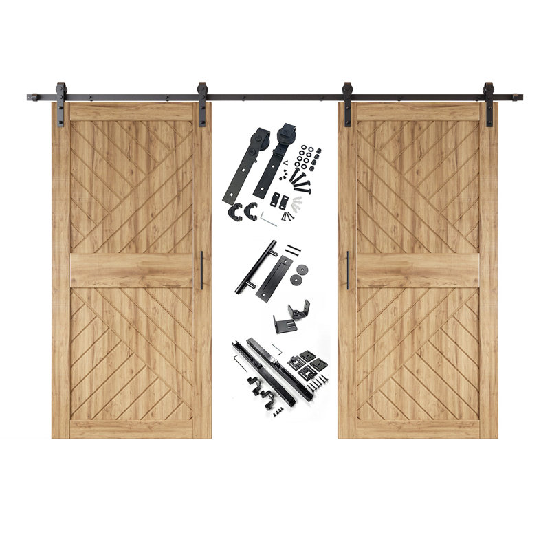 Porte de grange 8-en-1 à conception géométrique 8-en-1 de 40 po x 84 po Homacer, 40 po x 84 po