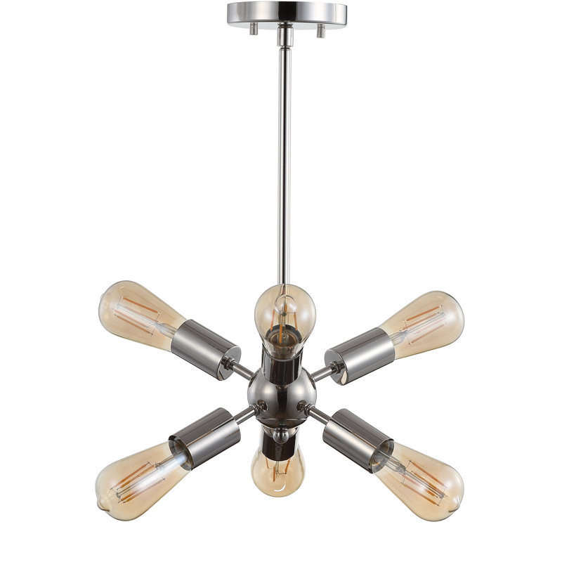 Luminaire grappe suspendu 6 lumières Bullins