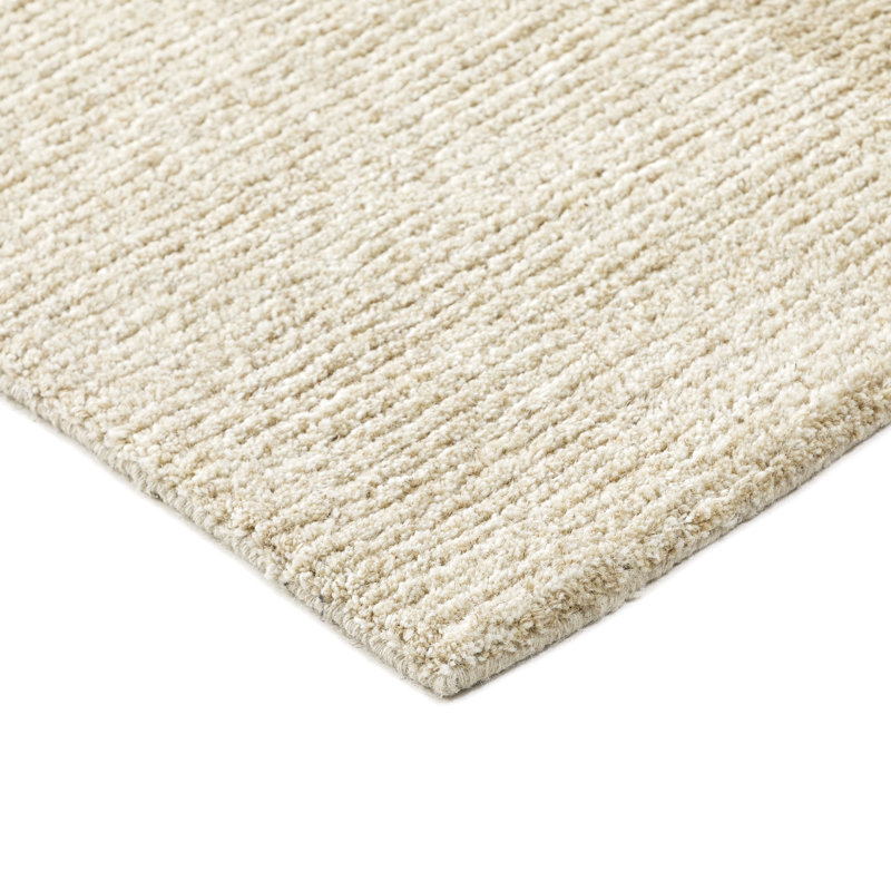 Rectangle Geometric Hand Tufted Wool Area Rug in Natural/Ivory, Rectange 7'6" x 9'6"