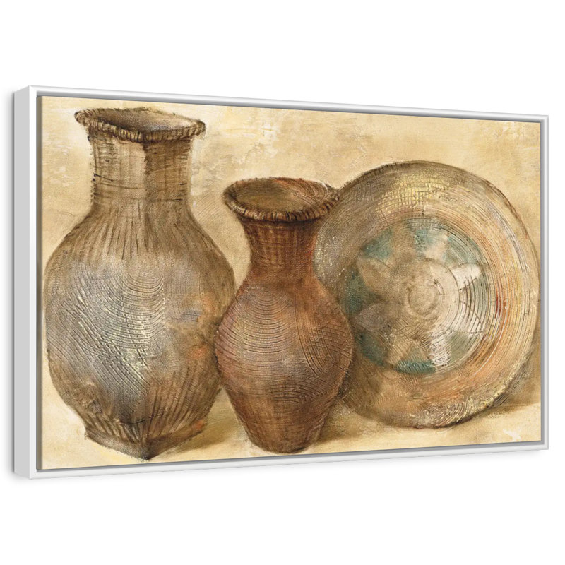 Vaisseaux tissés II, Cadre flottant blanc, 25 po x 17 po