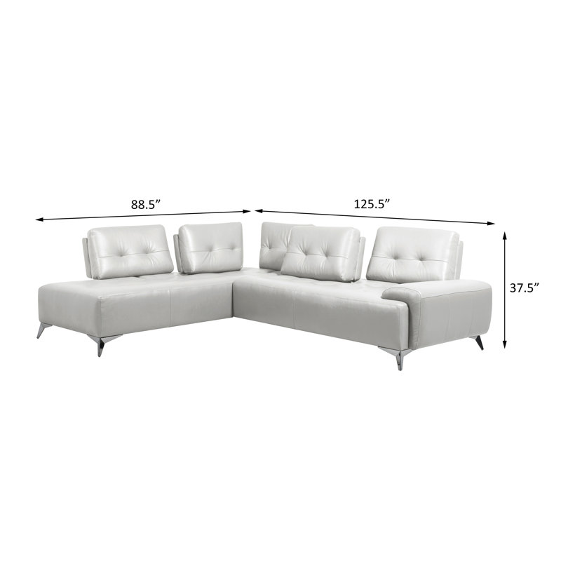 Daegon Pearl White Upholstered Sectional