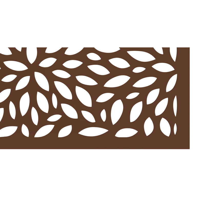 Espresso Brown Floral Recycled Polymer Privacy Panel