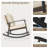 3-Piece Wicker Patio Rocking Chair Set with Cushions & Coffee Table for Porch or Balcony-180874958