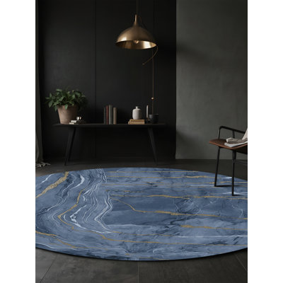 Tapis bleu lavable à la machine