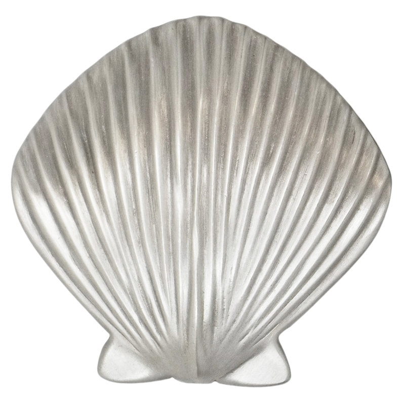 1 1/2" Seashell Knob, 2.5" L x 2.5" W, 1, Brushed Nickel
