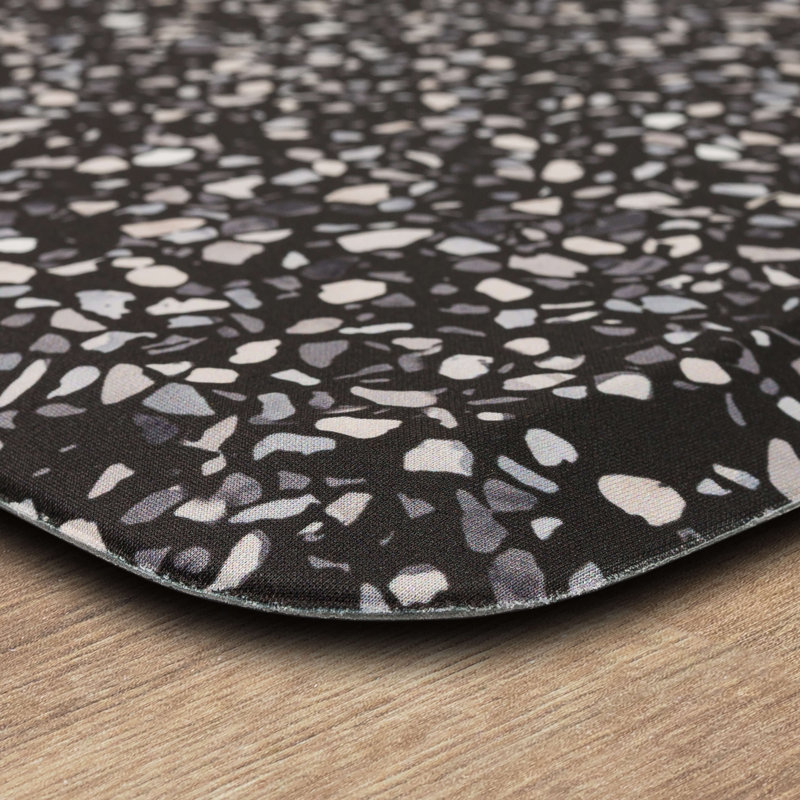 Abstract Anti-Fatigue Non-Skid Kitchen Mat, Rectangle 1'6" x 2'6", Black