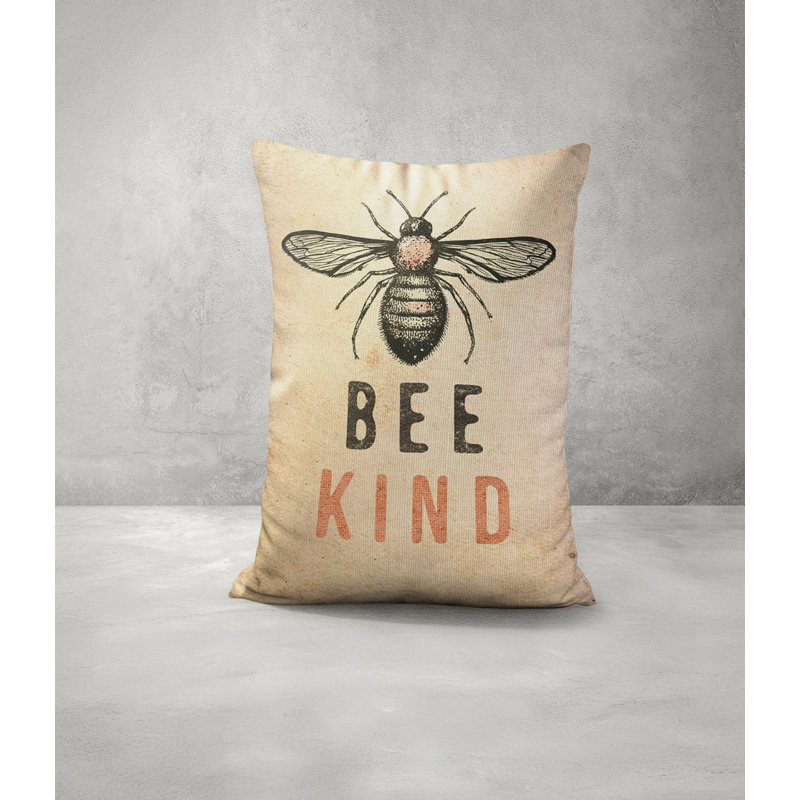 Bee Kind Faux Linen Lumber Pillow