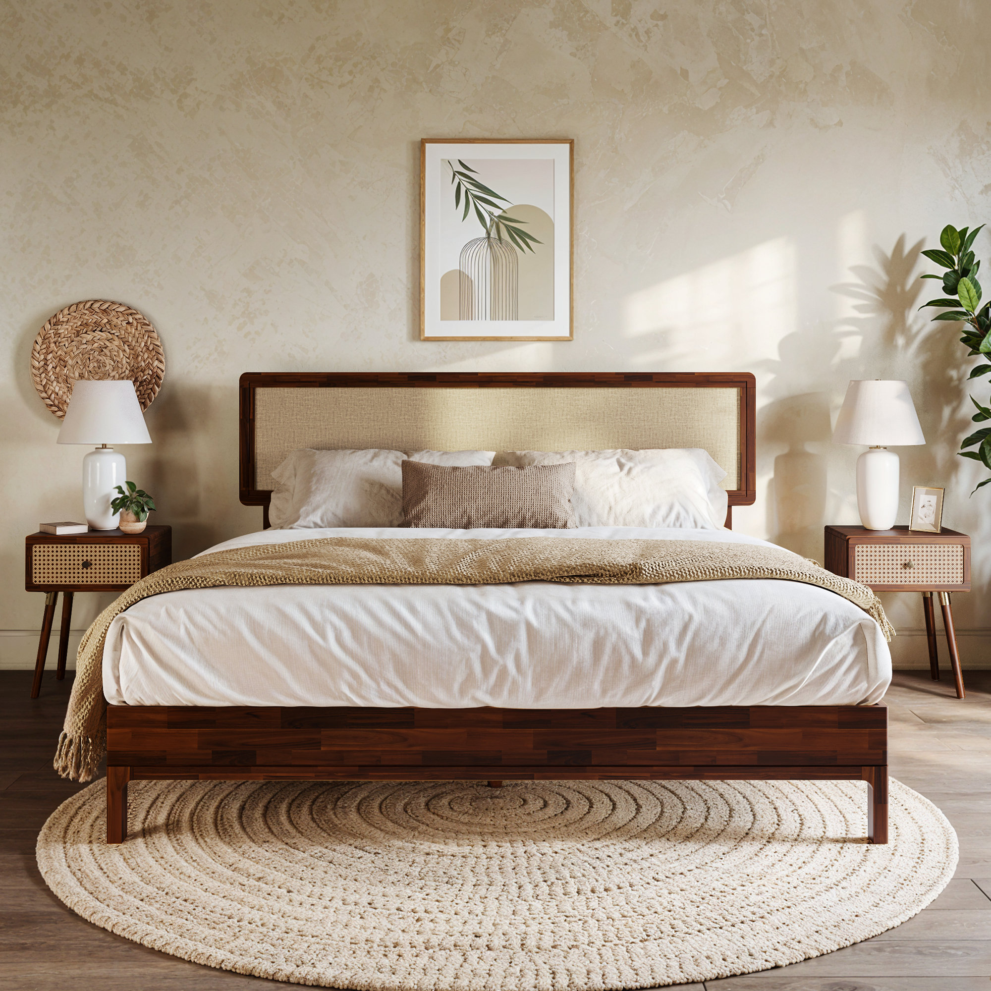 Millwood Pines Anspach Solid Wood Platform Bed with Headboard