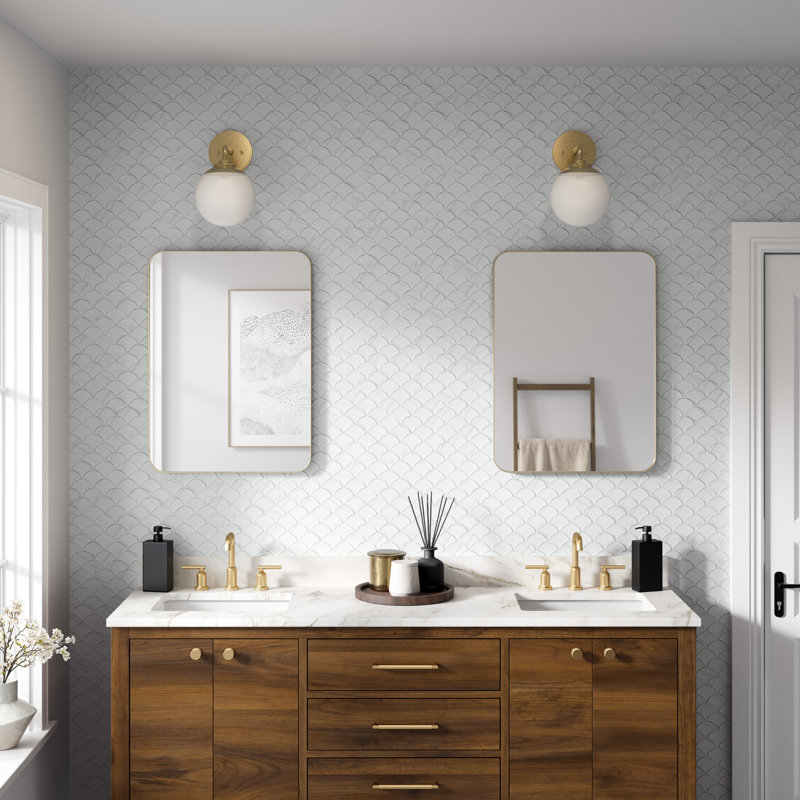 Elegan Calacata 11 x 12 Porcelain Decorative Accent Tile
