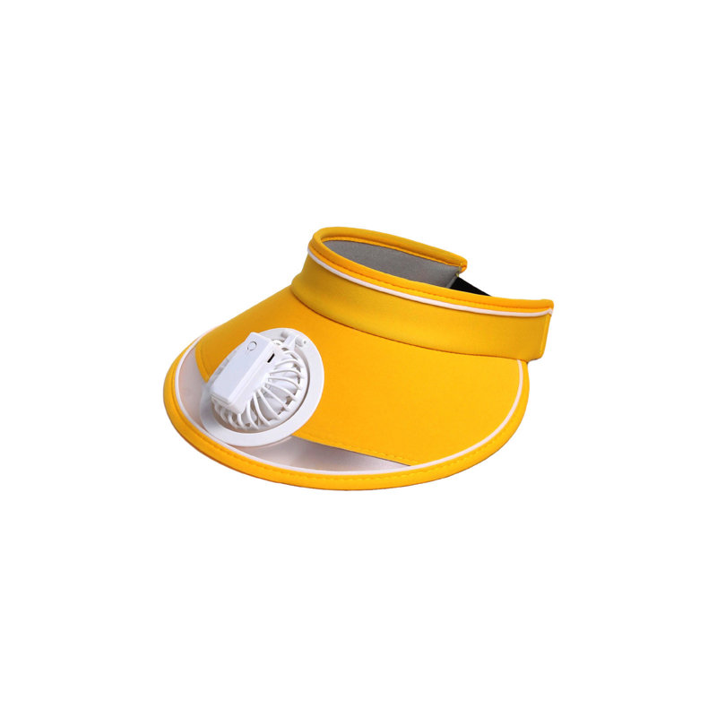 Casque kbndieu avec ventilateur pour femme - chapeau visière de ventilateur, Yellow