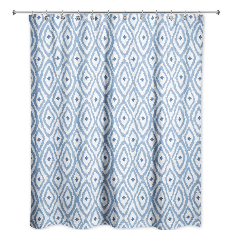 Geometric Shower Curtain, Blue
