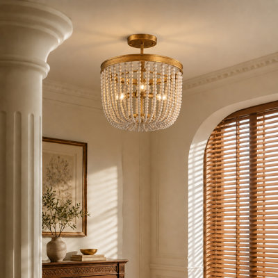 Plafonnier semi-encastré 3 lumières Boho Farmhouse