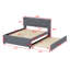 Upholstered Platform Bed With Brick Pattern Headboard And Trundle-115709570-115709572