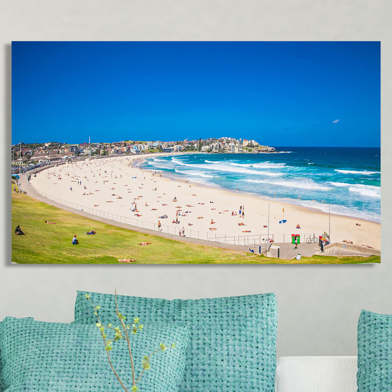 « bondi beach, sydney australia », reproduction de photo sur toile tendue, H 24 po x l 40 po x P 1 po