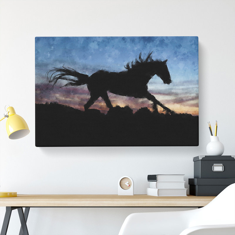 Wild Horse at Sunset Vol.1 - Wrapped Canvas, 35cm H x 50cm W x 3cm D
