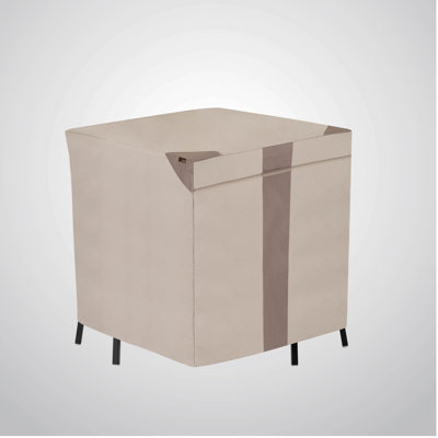 Modern Leisure Monterey Patio Bar Table & Chair Set Cover, 66"L x 64"W x 34"H, Beige by Rebrilliant