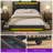 Upholstered Platform Bed Frame with Wingback Headboard & LED Lights& 4 Storage Drawers-966201852-966201854