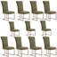 Ensemble de 10 chaises de salle à manger rembourrées en velours couleur avoine-1723194521-1723194526