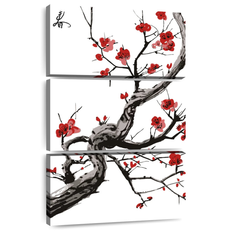Harnek Red Cherry Blossoms, 32" H x 20" W