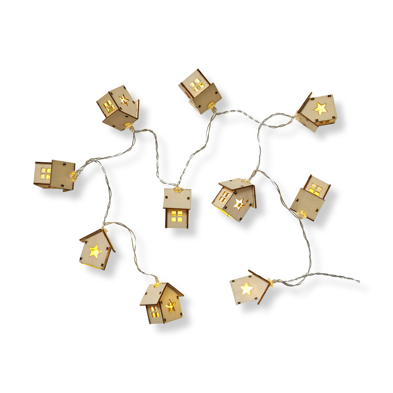 Wood Houses Led String Lights
