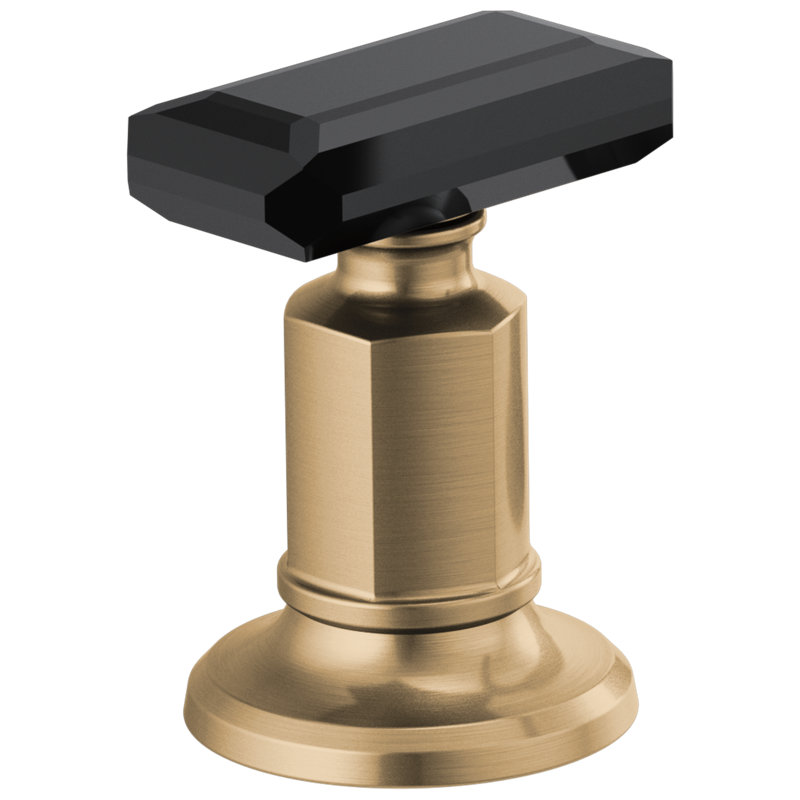 Invari™ Widespread Lavatory Faucet with Angled Spout, Knob, Luxe Gold