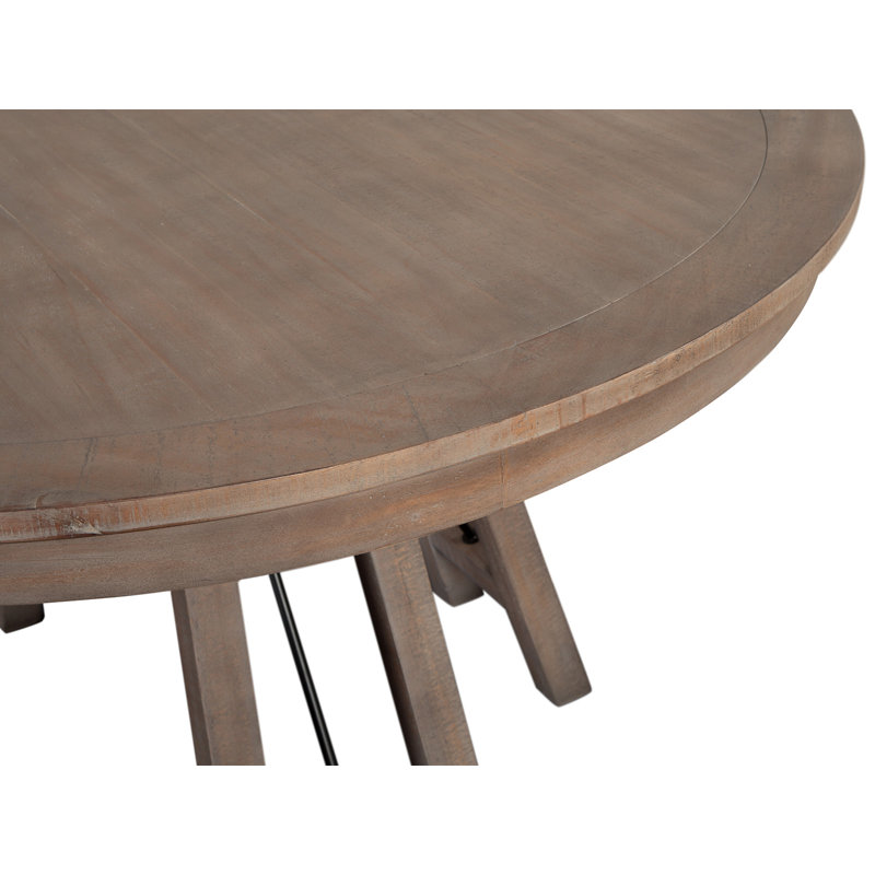 Arli Pine Round Solid Wood Base Dining Table