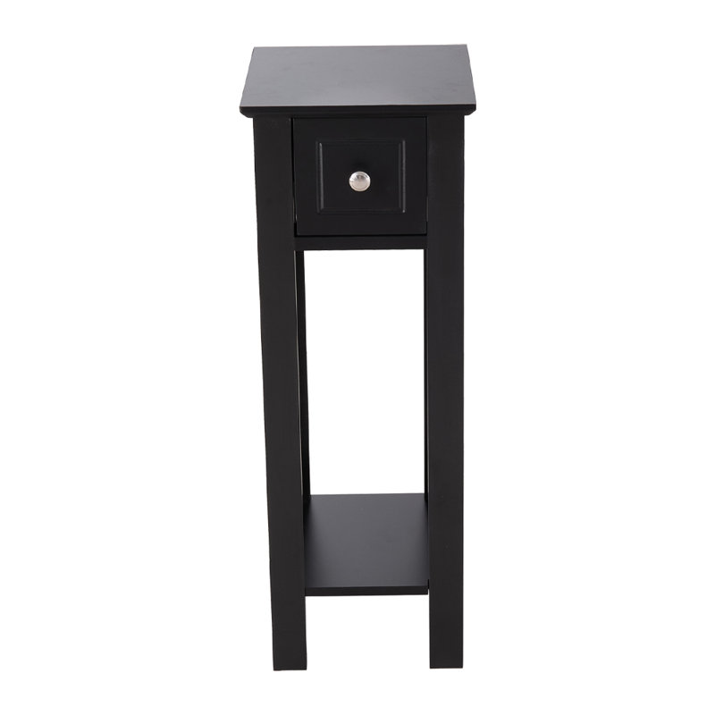 25cm W Bedside Table, Black 