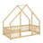 Dreamy Kids’ House Bed Ground-Level Design With Sturdy Wooden Guardrails-1836043456