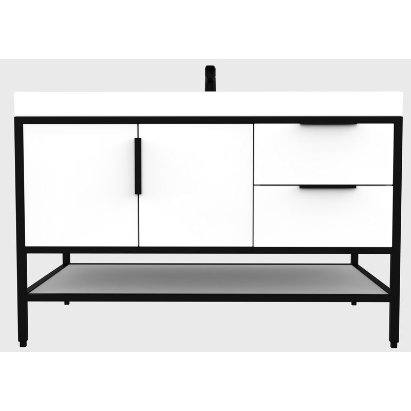 Ensemble de meuble-lavabo simple l 42,19 po, Blanc brillant