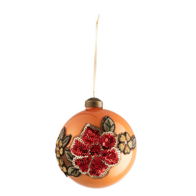 10cm Glass Plants & Flowers Bauble