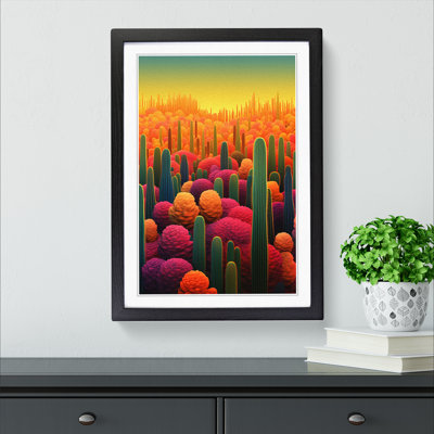 Cactus Colour Field Art - Framed Print