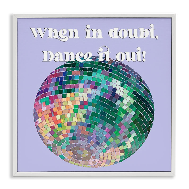 «Dance It Out», estampe numérique par Regina Moore, H 12 po x l 12 po, Giclée encadrée blanc bord de mer