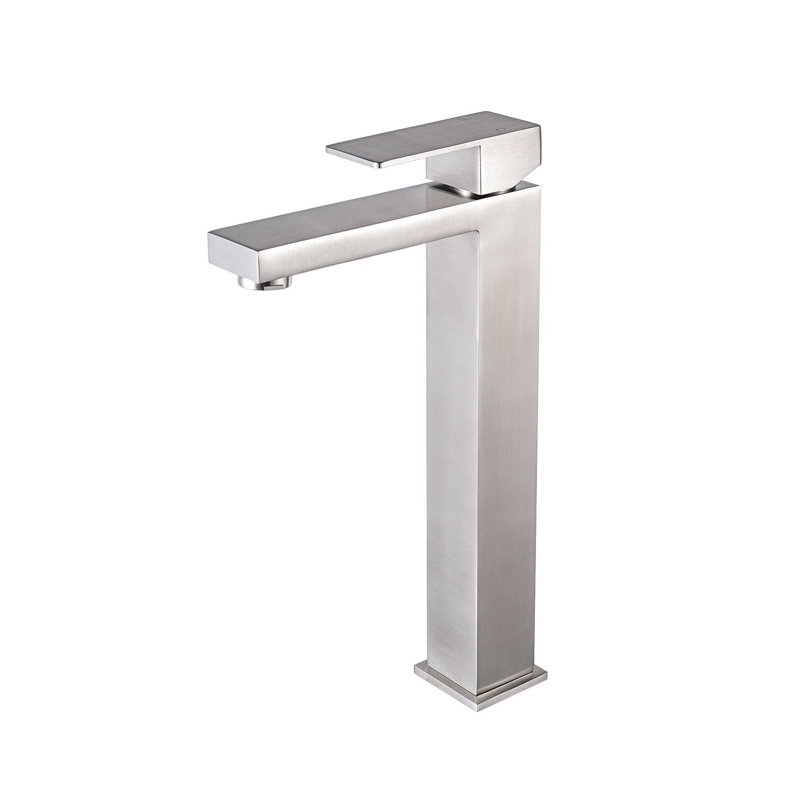 DAX Roma Single Handle Vessel Brass Bathroom Faucet, Nickel