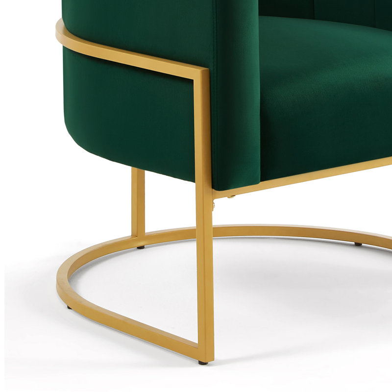 Fauteuil demi-tonneau Joemichael, Velours vert