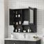Armoire à pharmacie à miroir de 30 pouces avec tablettes ouvertes, rangement mural avec portes et miroir, tablette réglable, armoire de rangement pour salle de bain au-dessus de la toilette