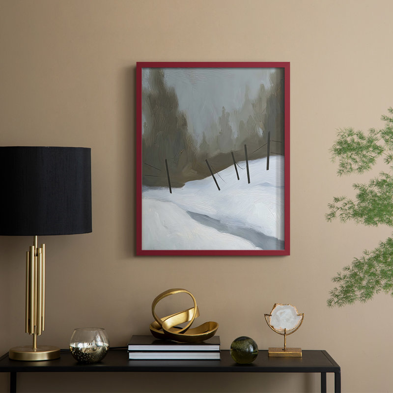 Impression encadrée Deep Snow II - bois massif, 30'' H x 24'' W, Rouge