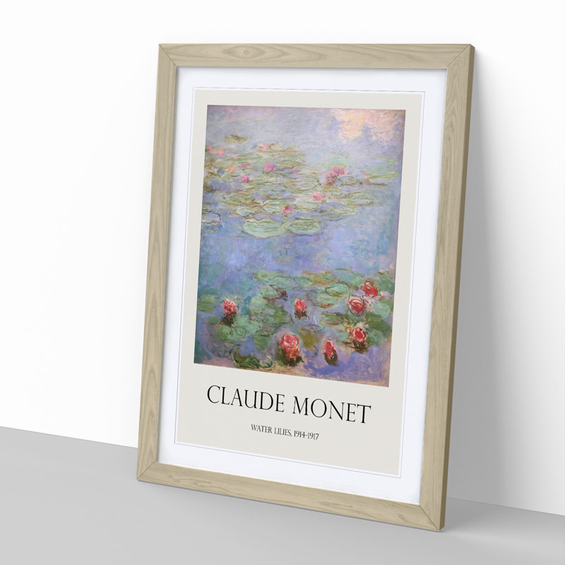 Water Lilies Lily Pond Vol.8 by Claude Monet - Picture Frame Art Prints, 36cm H x 27cm W x 2cm D, Oak Framed