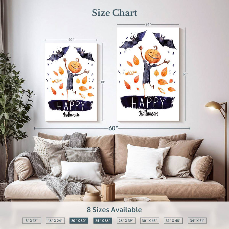 Citrouille d'Halloween Lelend Happy, H 36 po x l 24 po