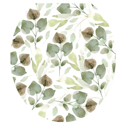 Botanical Eucalyptus Leaves Toilet Seat Decal – Toilet Tattoos Static Cling Vinyl Cover Fits Round and Elongated Seats 