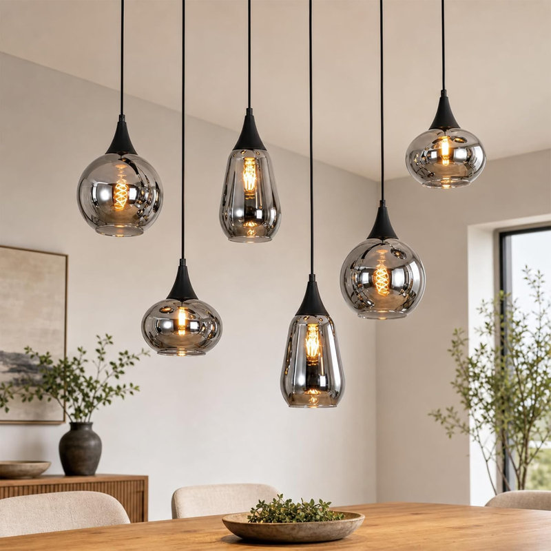 6 - Light Matte Black Pendant, 20