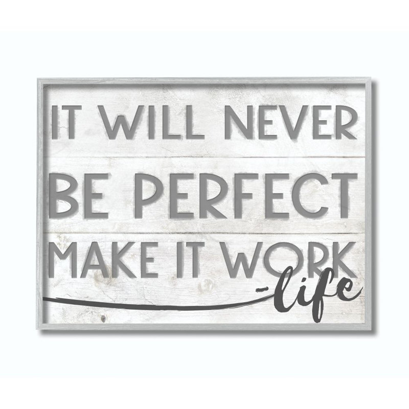 «Make It Work Inspirational Family Word Design», reproduction d'art textuel sur toile, H 16 po x l 20 po x P 1,5 po