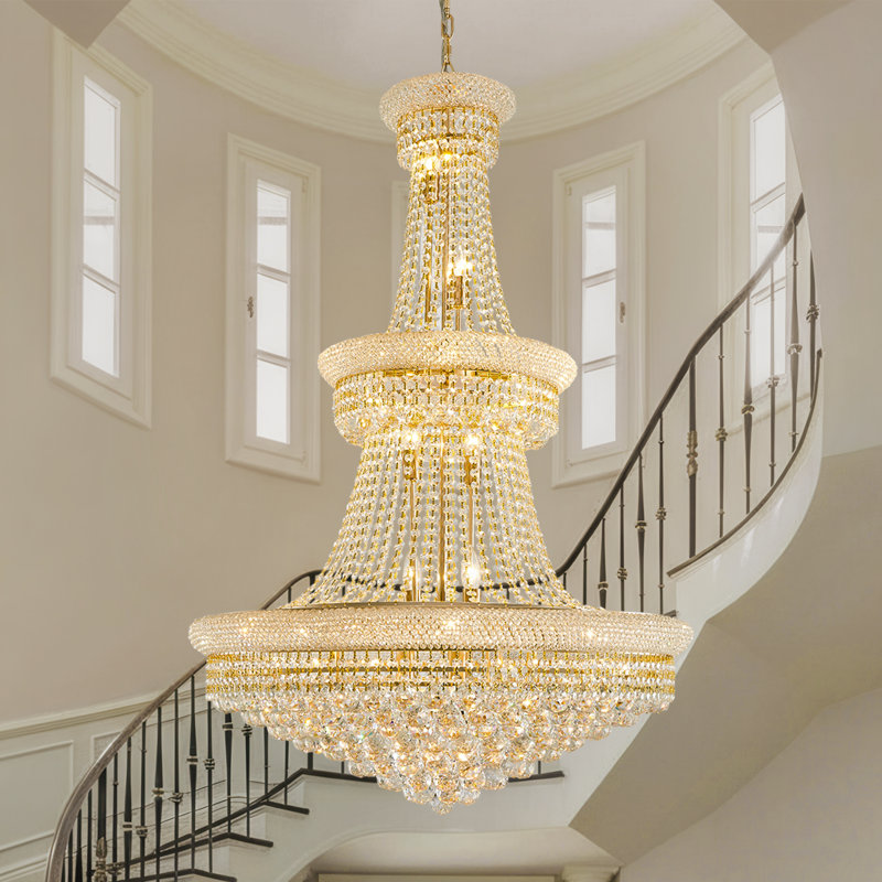 Kriner Dimmable Empire Chandelier, 19, 47.2" H  x 31.5" W x 31.5" , Gold