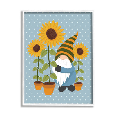 Chapeau rayé bleu à pois Sunflower Garden