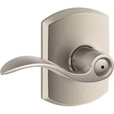 Accent Lever with Greenwich Trim Bed and Bath Lock