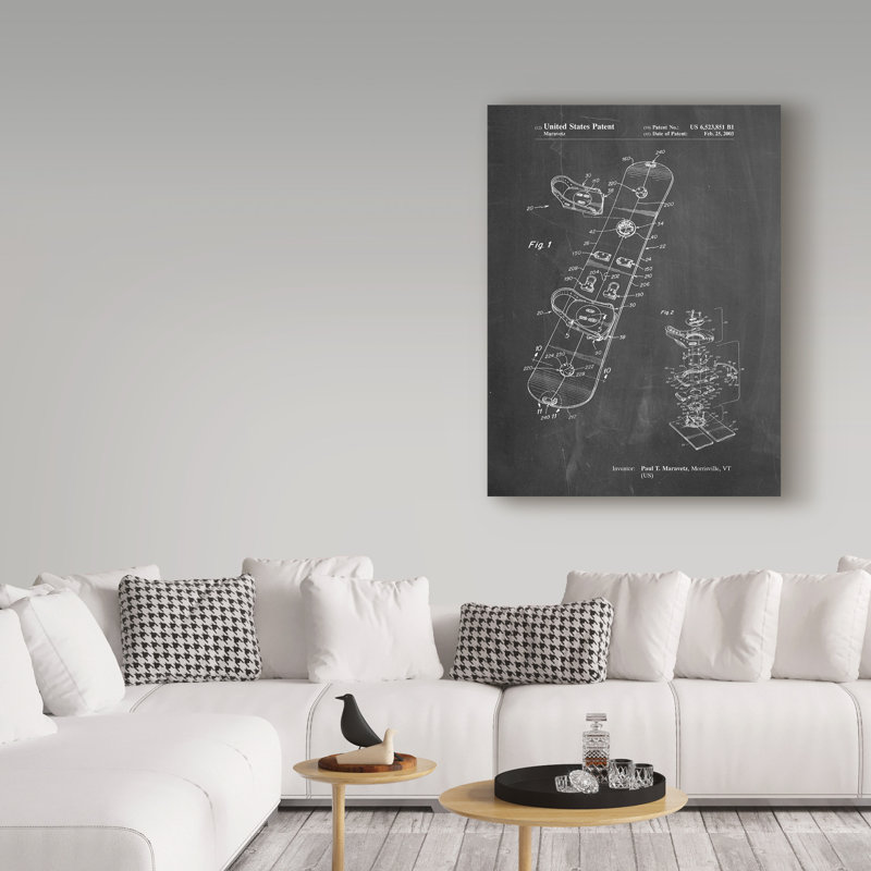 «Burton Touring Snowboard» par Manilo, reproduction d'art sur toile tendue, H 24 po x l 18 po